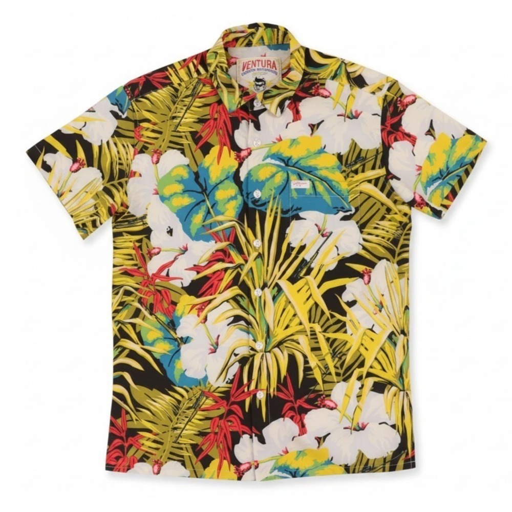 Retro Rifle Ventura Hawaiian Shirt Mens Small Multicolor Floral Short Sleeve‎